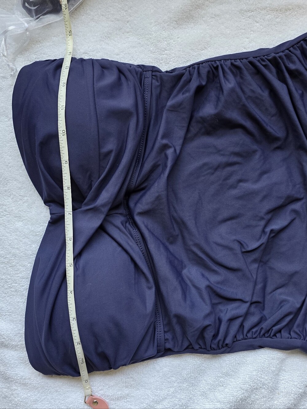 Anne Cole NWOT Navy Twist Front Bandeau One Piece Swimsuit Size 10 - Picture 10 of 12
